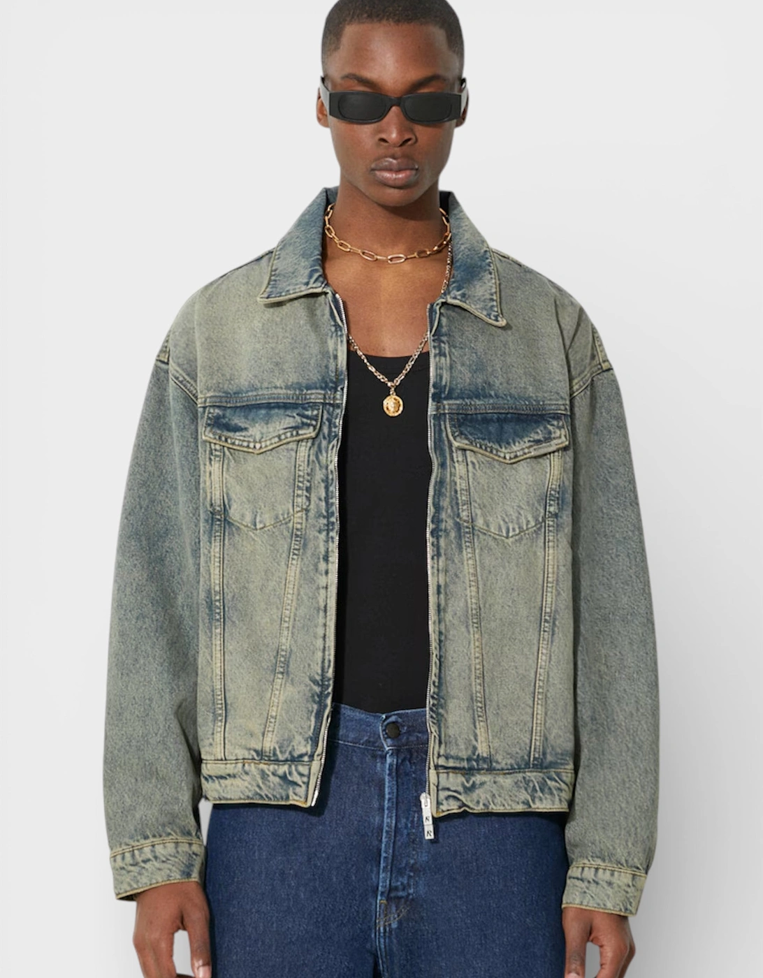 Clo R4 Denim Jacket Blue Cream