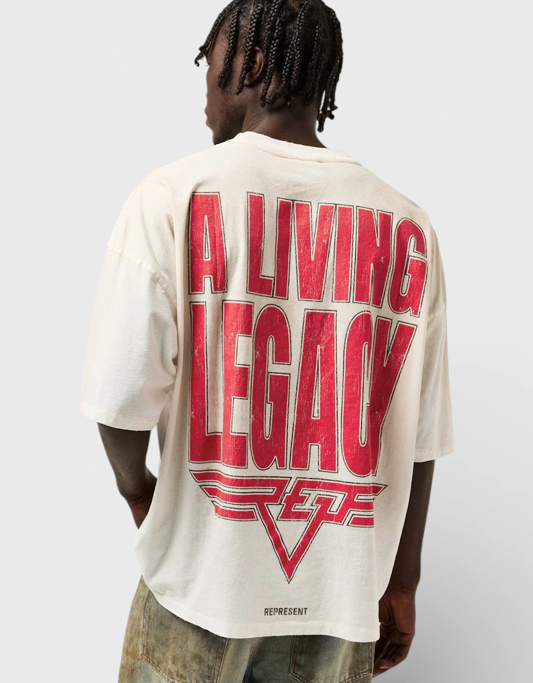 Reversible Rep Living Legacy Oversized T-Shirt Washed Ecru