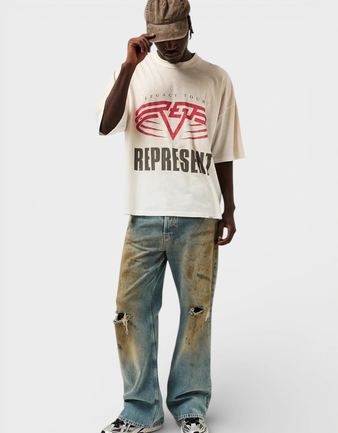 Reversible Rep Living Legacy Oversized T-Shirt Washed Ecru