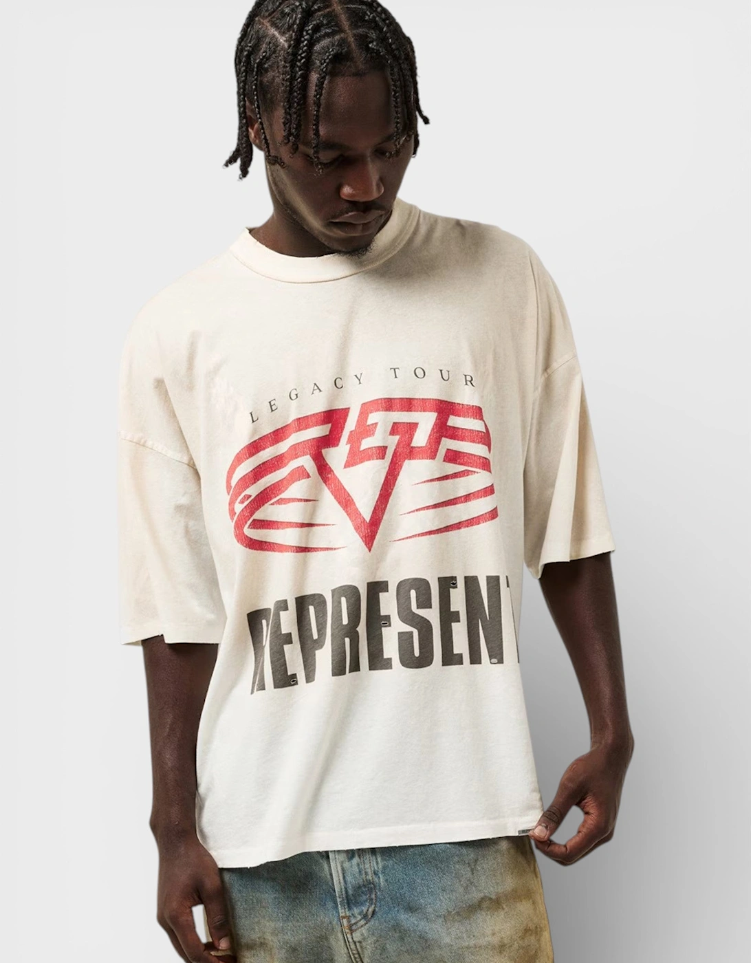 Reversible Rep Living Legacy Oversized T-Shirt Washed Ecru