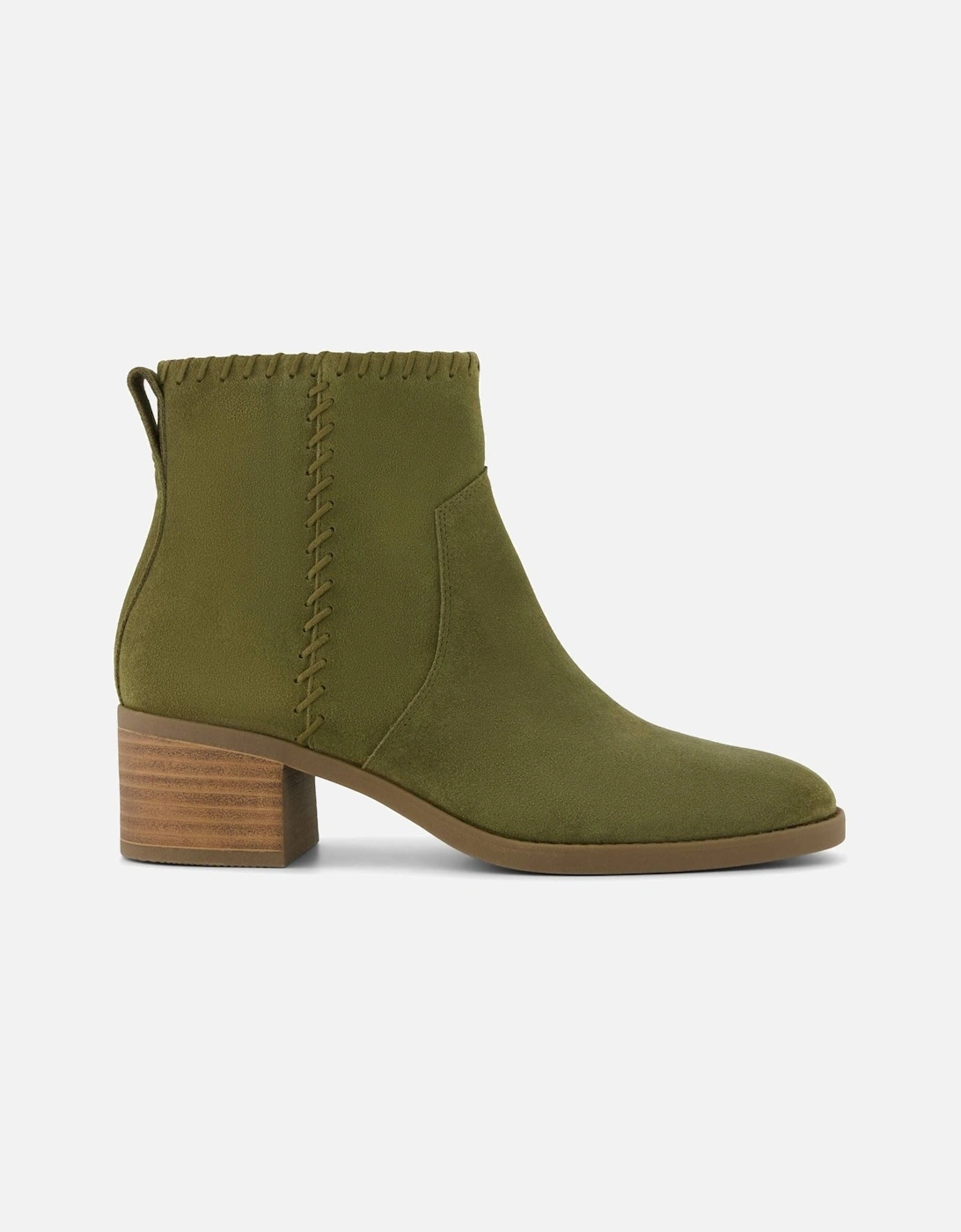 Delilah Heeled Suede Women's Khaki Heeled Ankle Boots