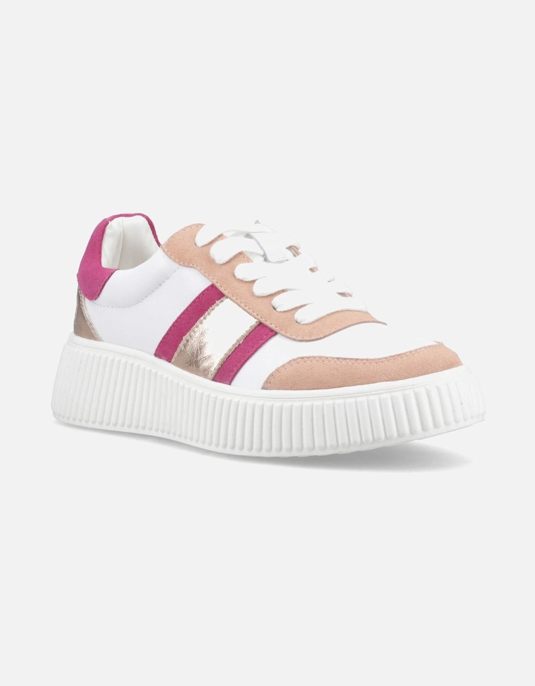 Hush Puppies Women's Pink Holly Suede Rose Standard Trainers - Size 3