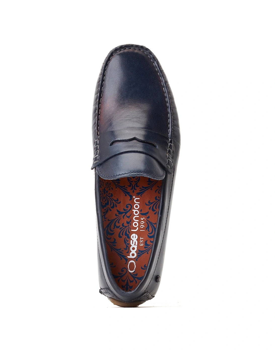 London Collins Leather Men's Navy Standard Loafers