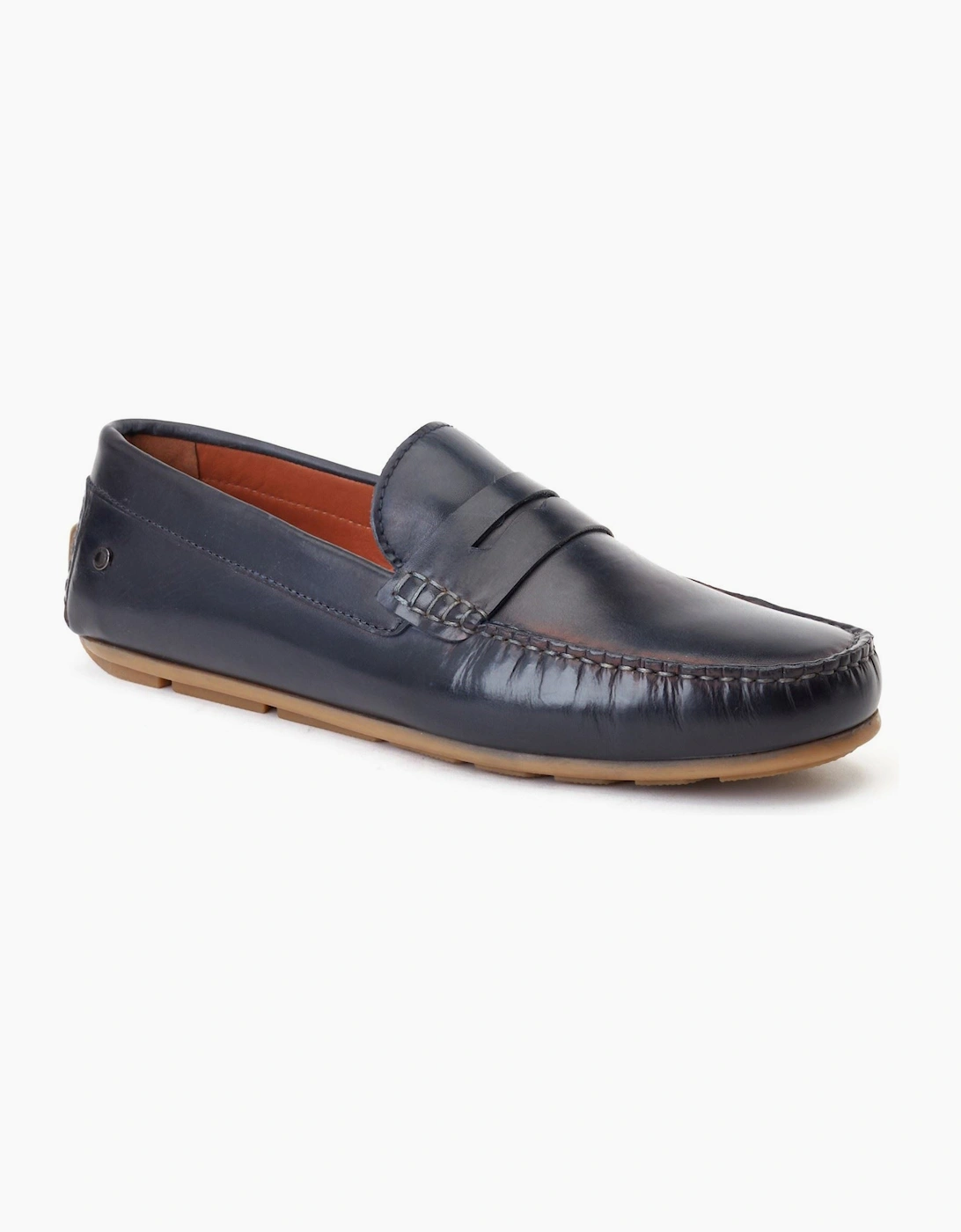 Men's Base London Collins Leather Men's Navy Standard Loafers - Size: 7