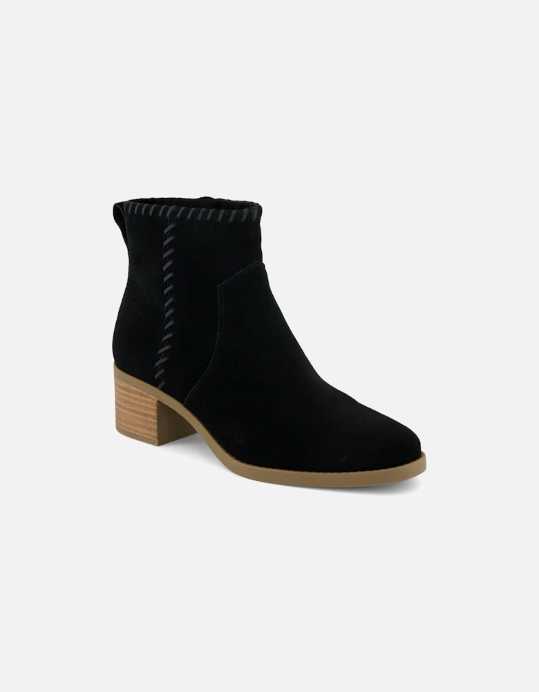 Delilah Heeled Suede Women's Black Heeled Ankle Boots