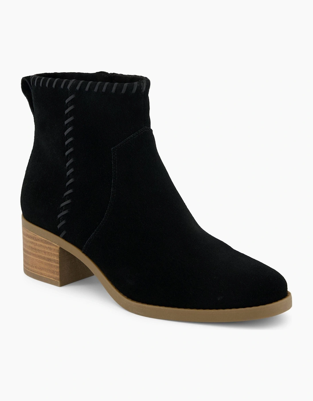TOMS Women's TOMS Delilah Heeled Suede Women's Black Heeled Ankle Boots
