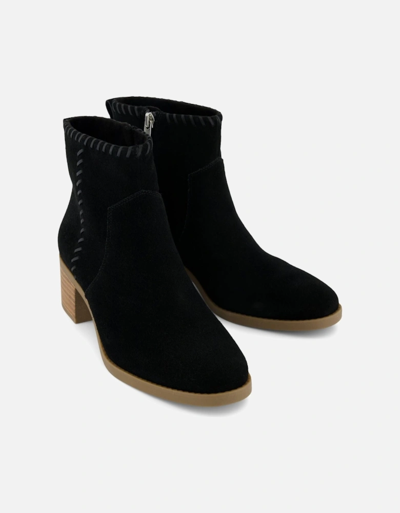 Delilah Heeled Suede Women's Black Heeled Ankle Boots