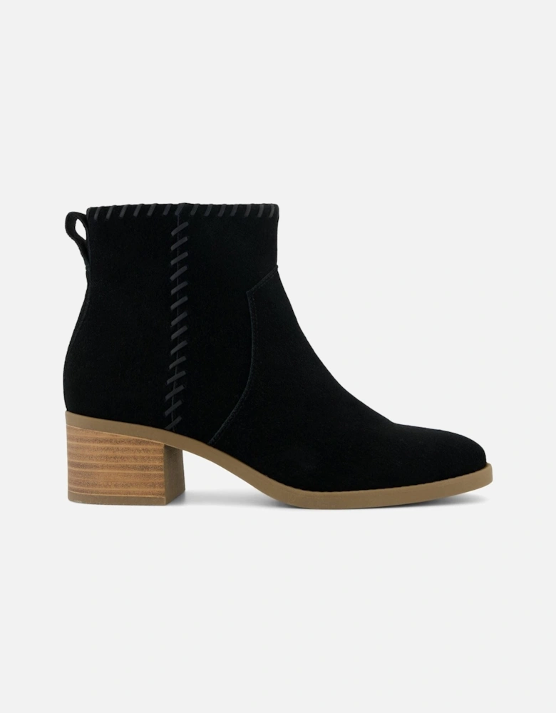 Delilah Heeled Suede Women's Black Heeled Ankle Boots