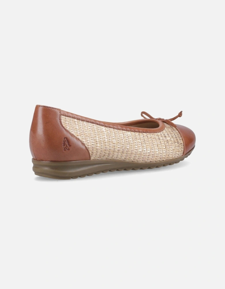 Laurie Toe Cap Leather Women's Tan Standard Flats