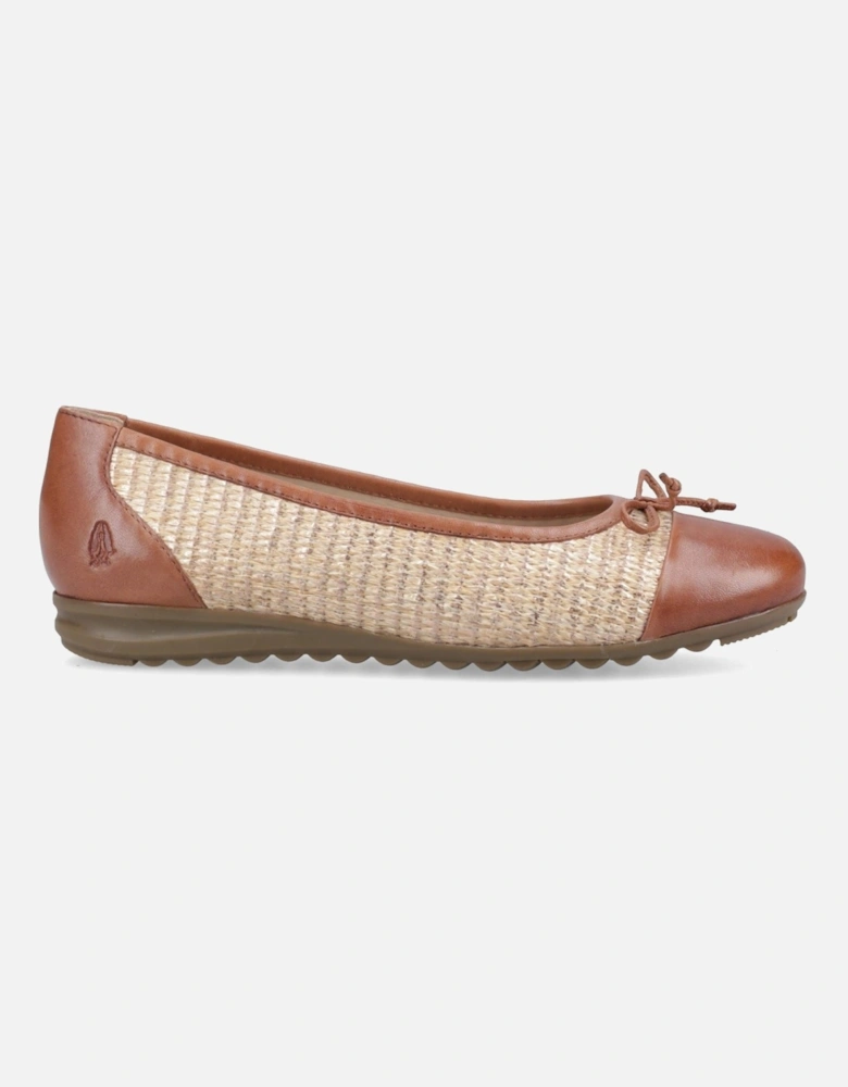 Laurie Toe Cap Leather Women's Tan Standard Flats