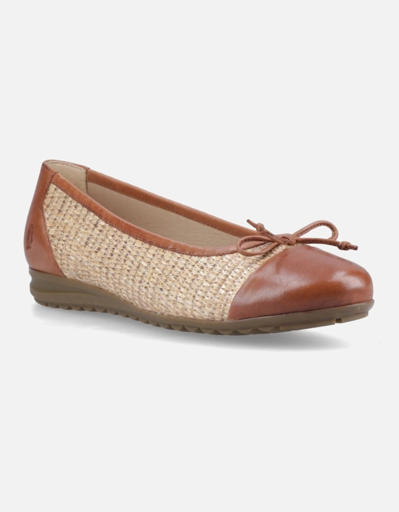Laurie Toe Cap Leather Women's Tan Standard Flats
