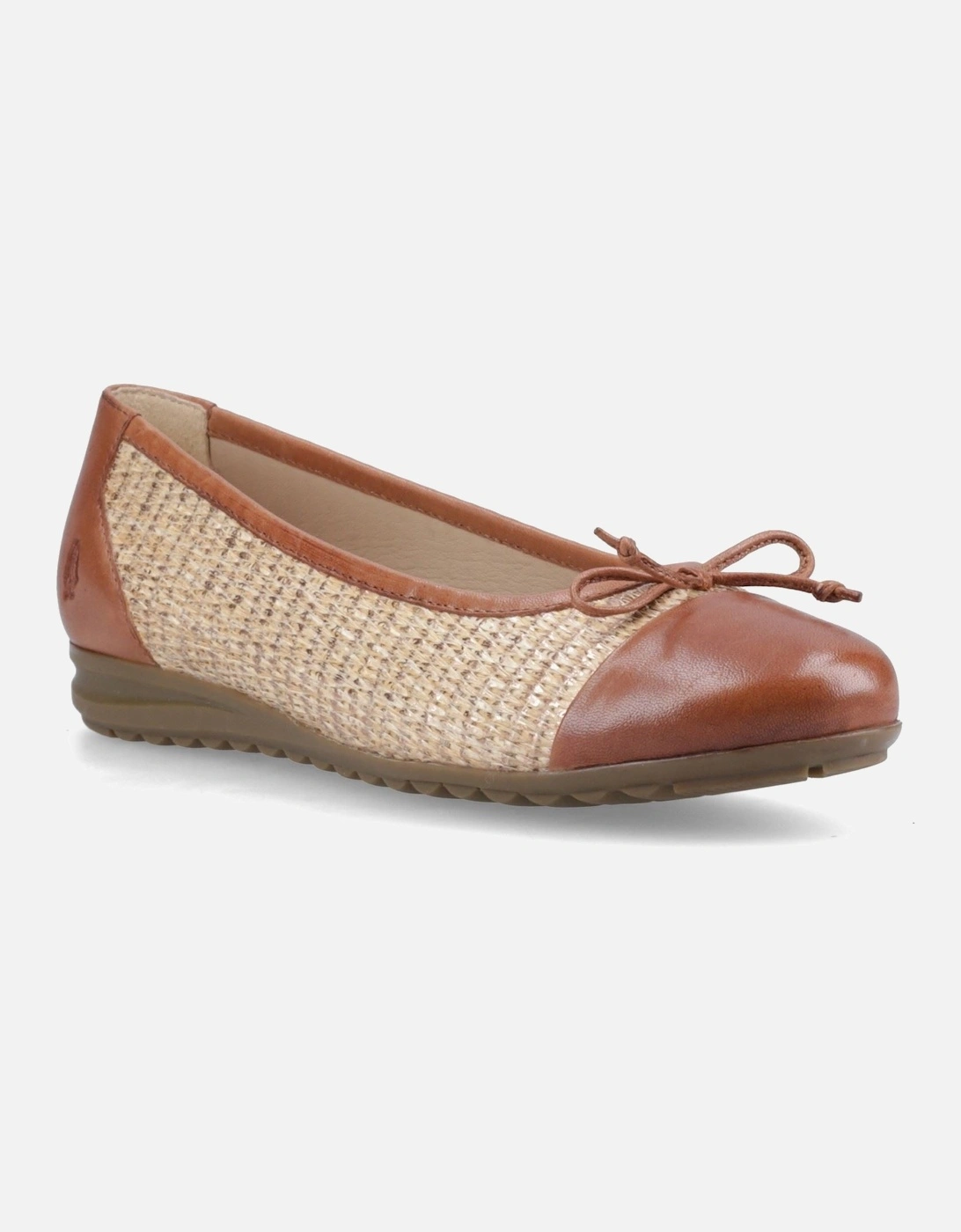 Laurie Toe Cap Leather Women's Tan Standard Flats, 6 of 5