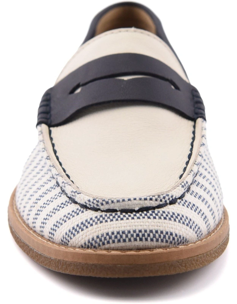 Sperry Port Driving Textile Women's White/Navy Standard Loafers