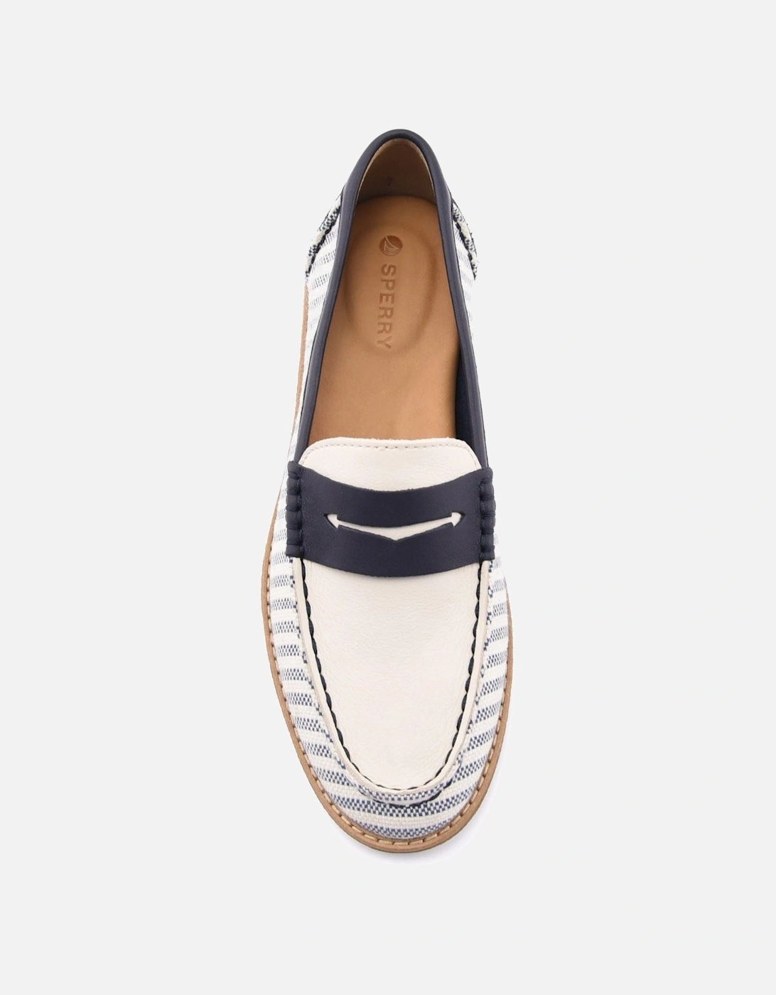 Sperry Port Driving Textile Women's White/Navy Standard Loafers
