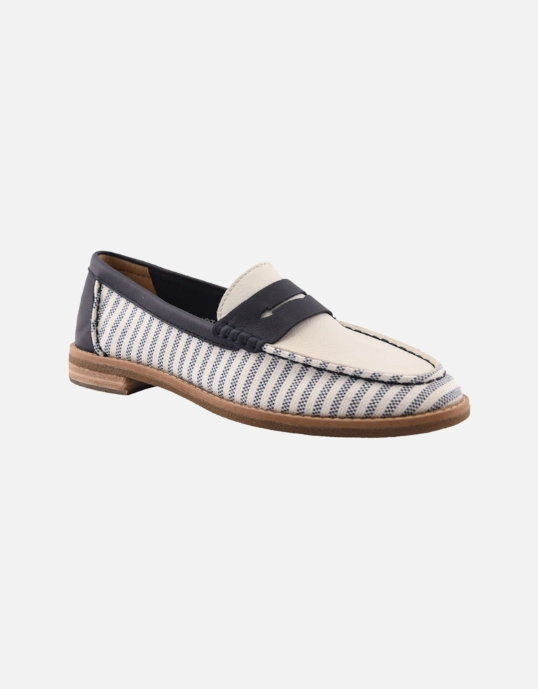 Sperry Port Driving Textile Women's White/Navy Standard Loafers