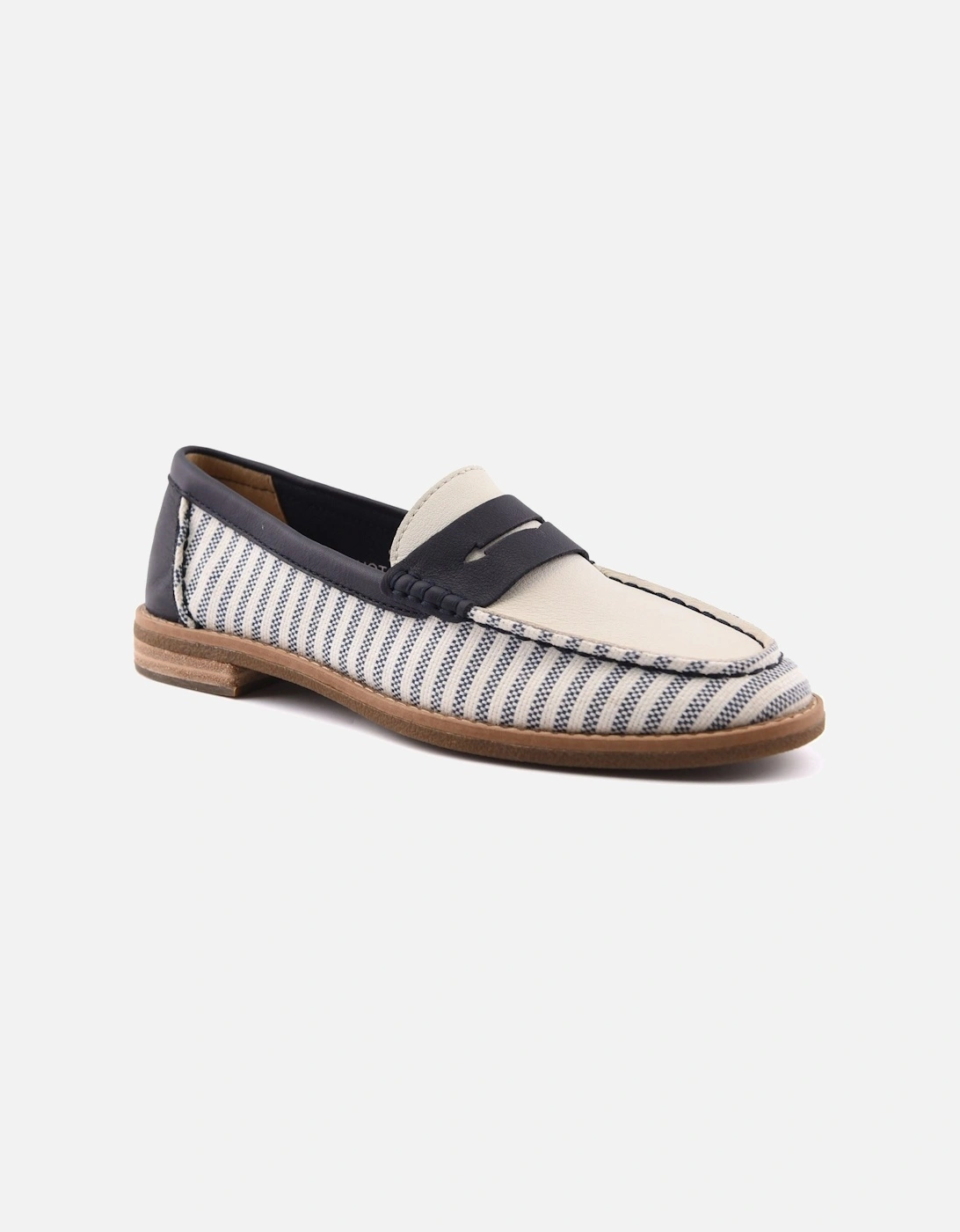 Sperry Port Driving Textile Women's White/Navy Standard Loafers, 10 of 9