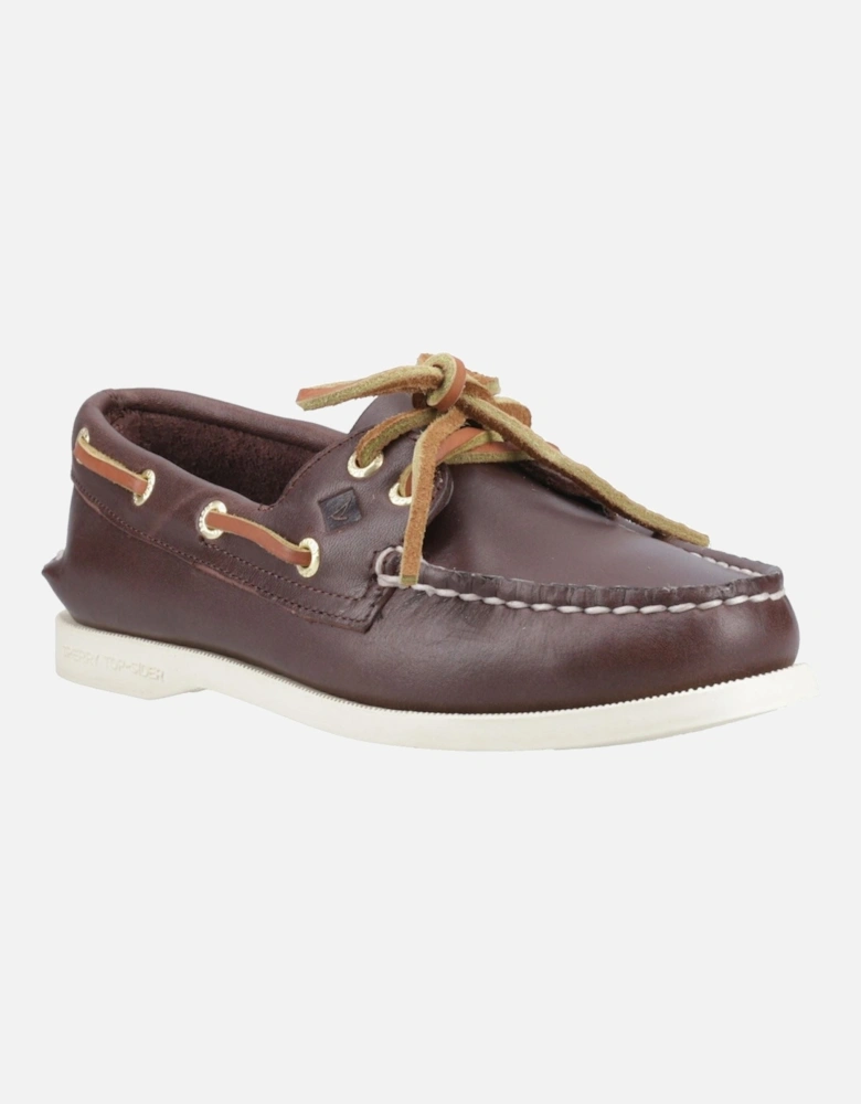Sperry Authentic 2 Eye Leather Women's Brown Standard Boat Shoes