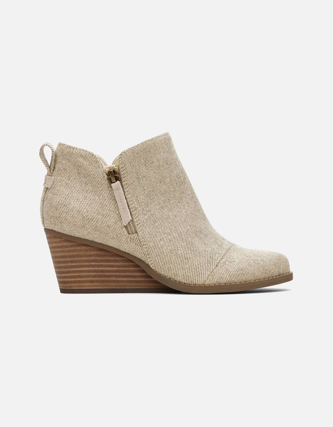 Goldie Textile Women's Natural Heeled Ankle Boots, 2 of 1