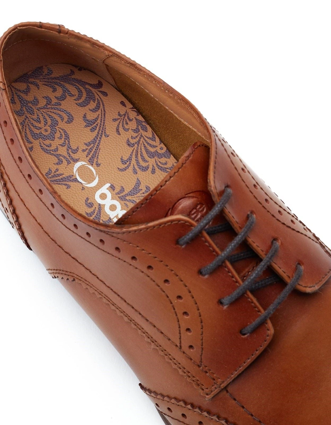 London Barbera Leather Men's Tan Standard Brogues Shoes
