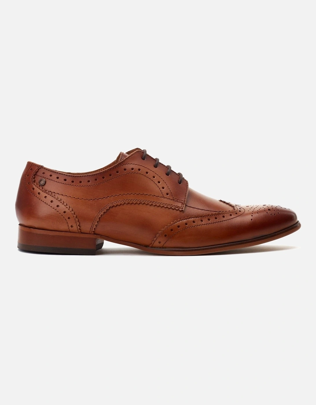 London Barbera Leather Men's Tan Standard Brogues Shoes