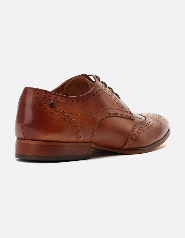 London Barbera Leather Men's Tan Standard Brogues Shoes