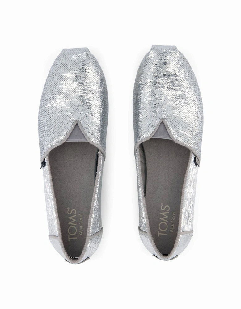 Alpargata Sequins Textile Women's Silver Espadrilles