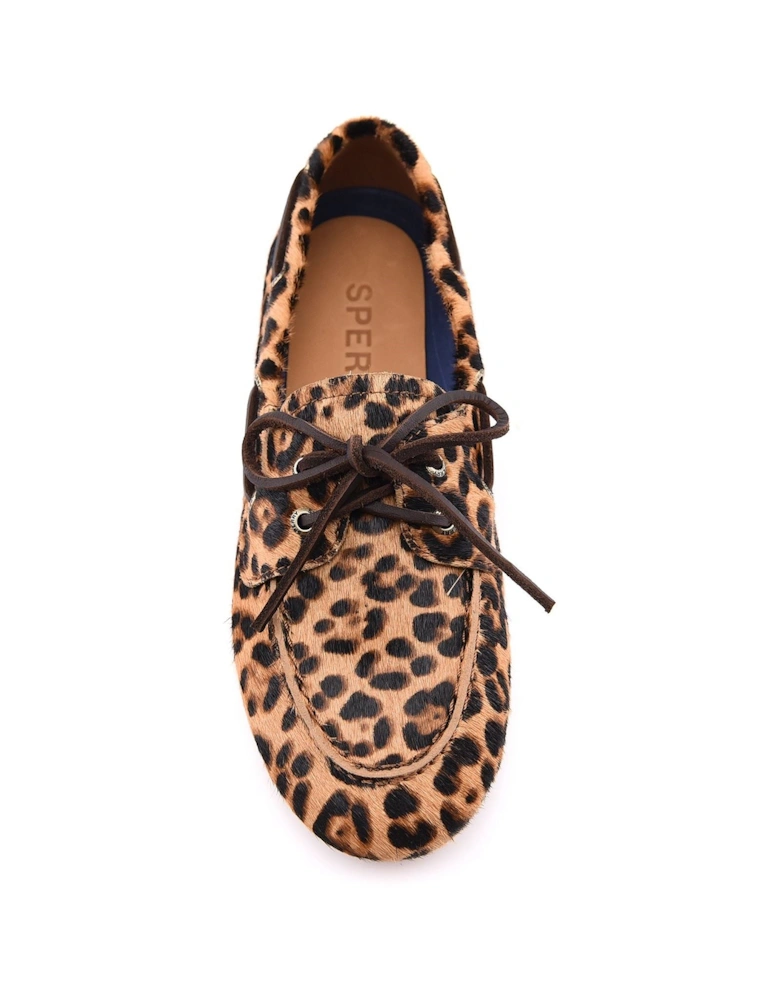 Sperry Slimboat Leather Women's Leopard Standard Boat Shoes