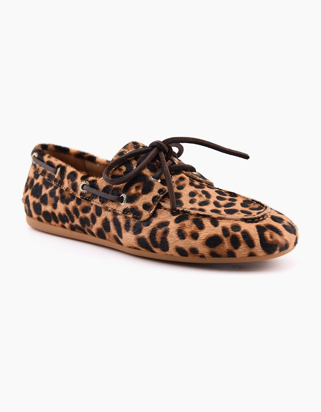 Sperry Topsider Women's Sperry Slimboat Leather Women's Leopard Standard Boat Shoes - Brown
