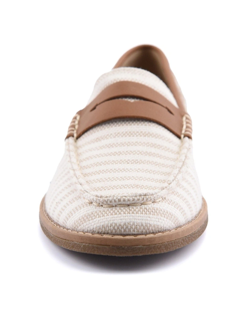 Sperry Port Driving Textile Women's White/Tan Standard Loafers