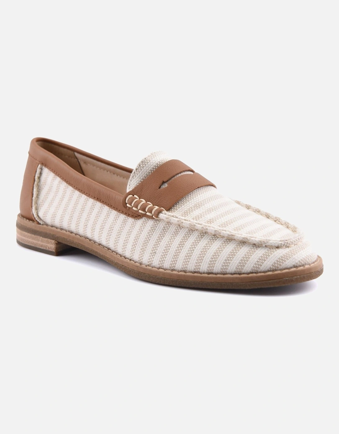 Sperry Port Driving Textile Women's White/Tan Standard Loafers, 10 of 9