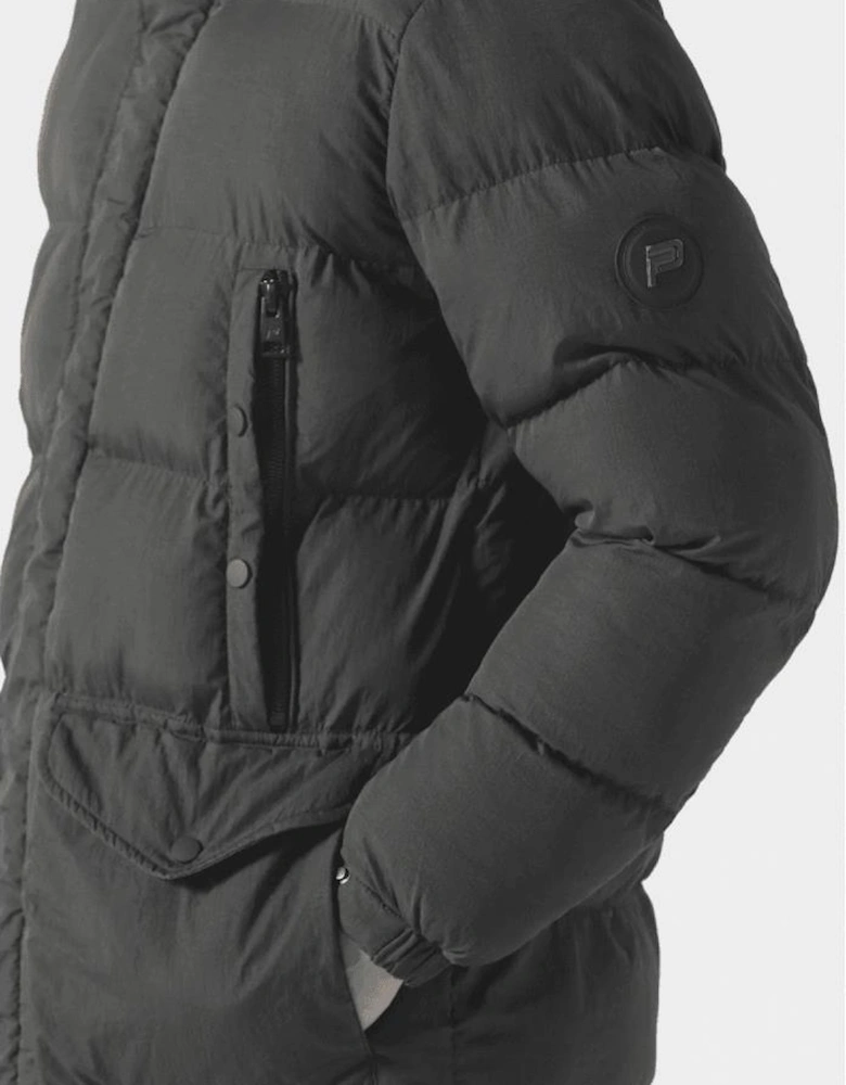 Vene Mid-Length Green Puffer Jacket