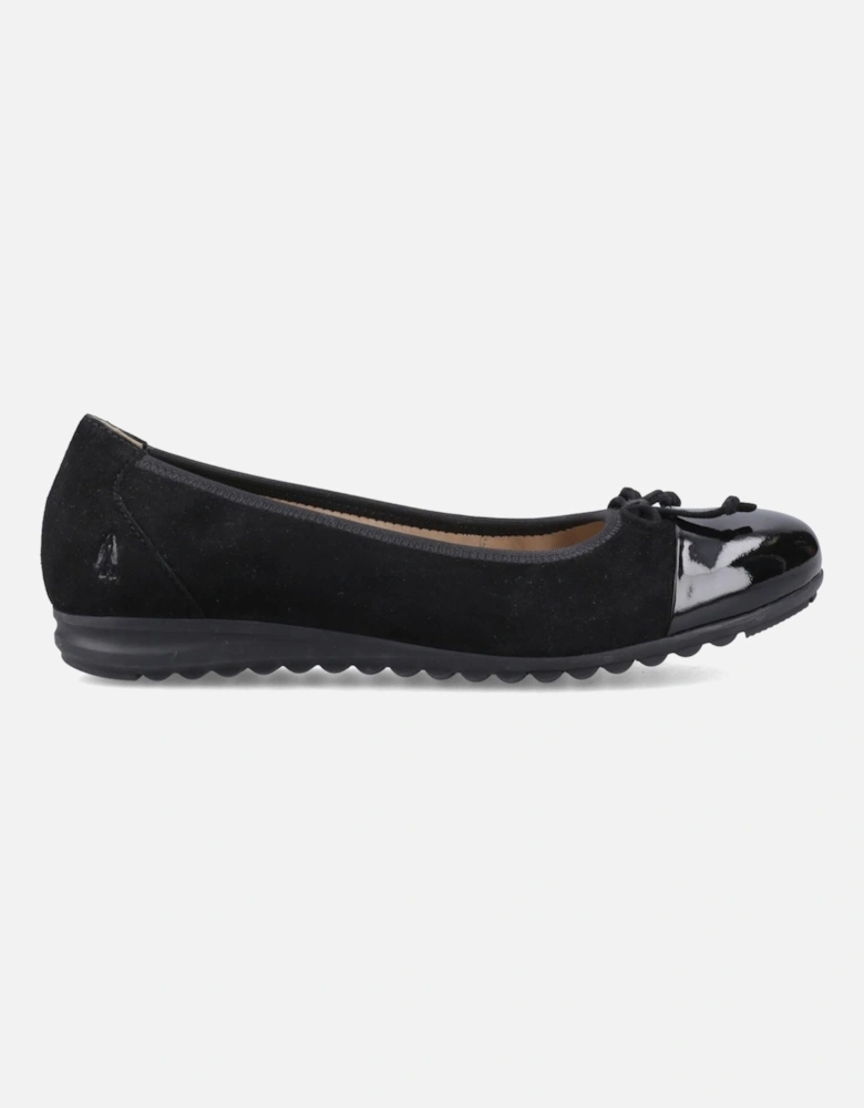 Laurie Toe Cap Leather Women's Black Standard Flats