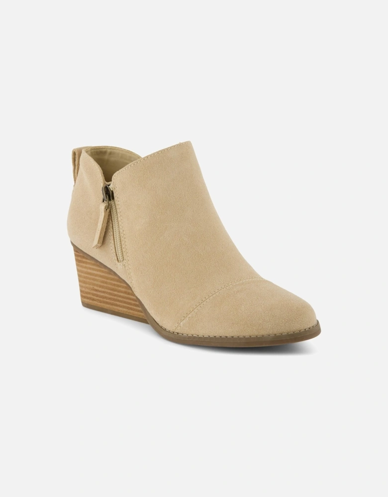 Goldie Textile Women's Sand Heeled Ankle Boots