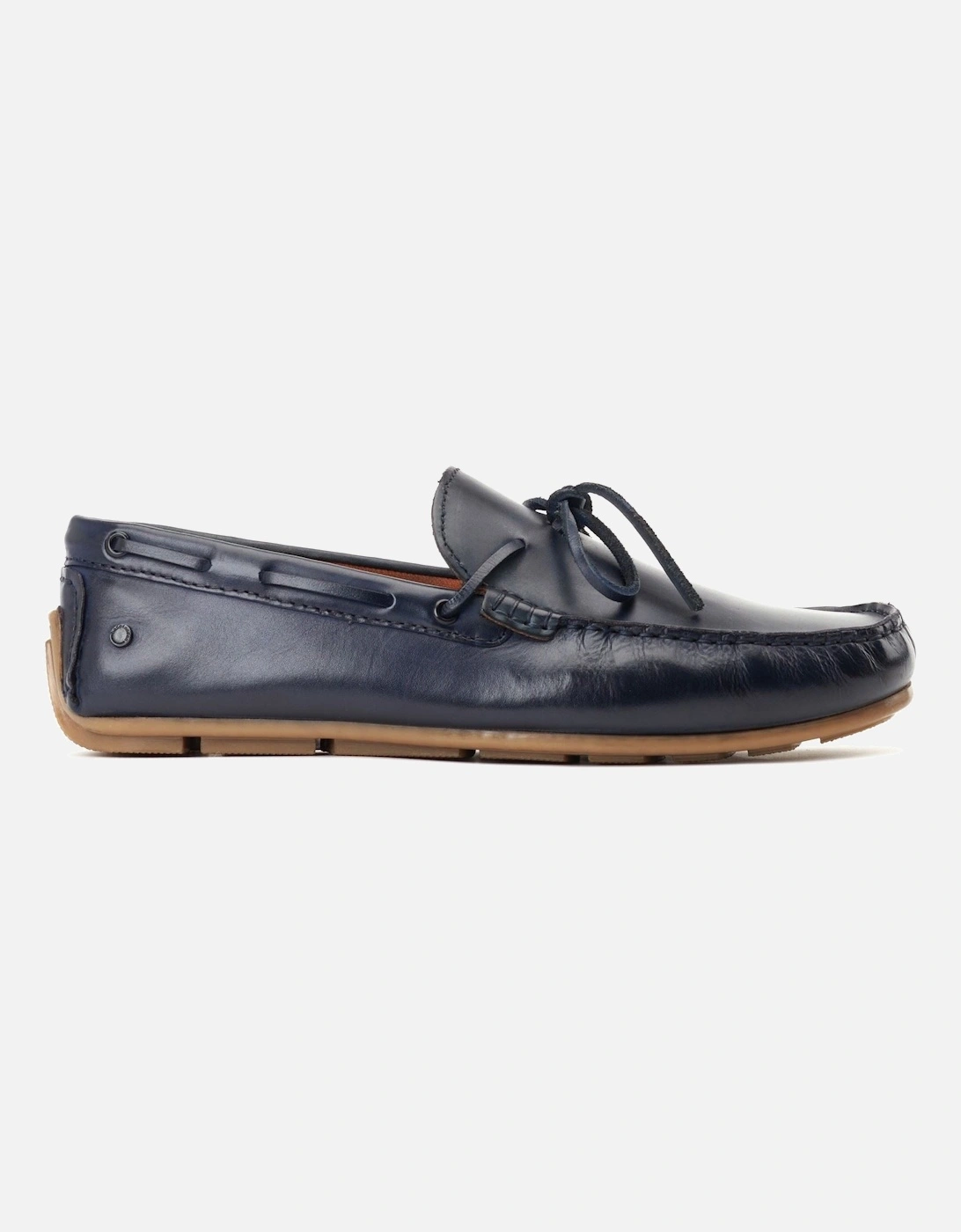 London Brooks Leather Men's Navy Standard Loafers