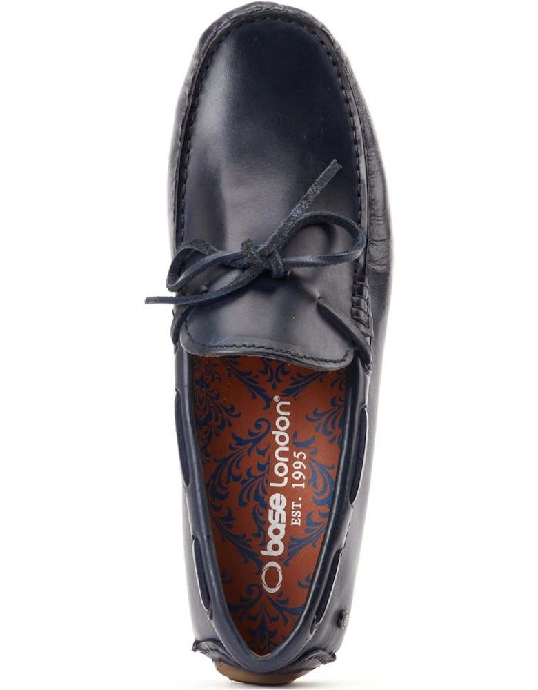 London Brooks Leather Men's Navy Standard Loafers