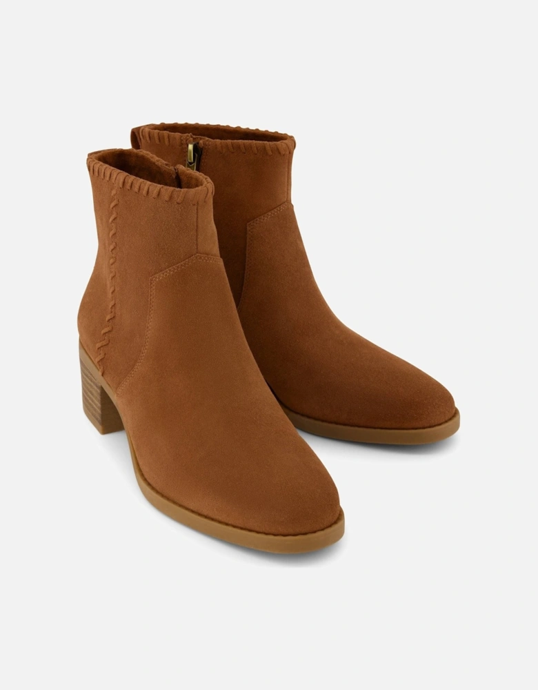Delilah Heeled Suede Women's Tan Heeled Ankle Boots