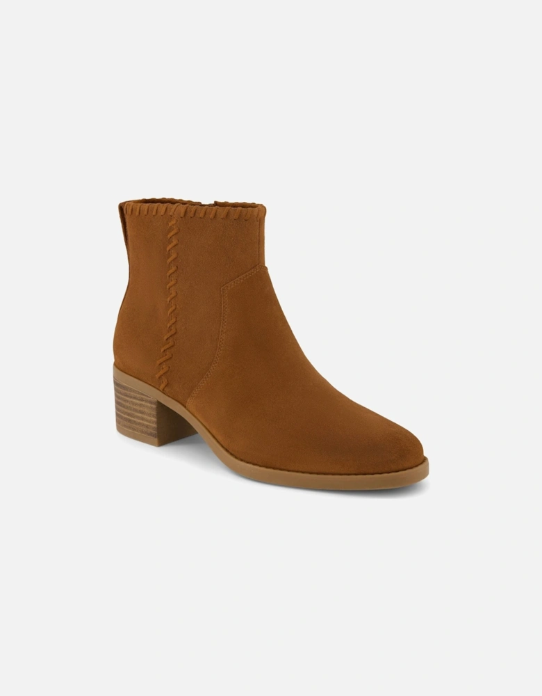 Delilah Heeled Suede Women's Tan Heeled Ankle Boots