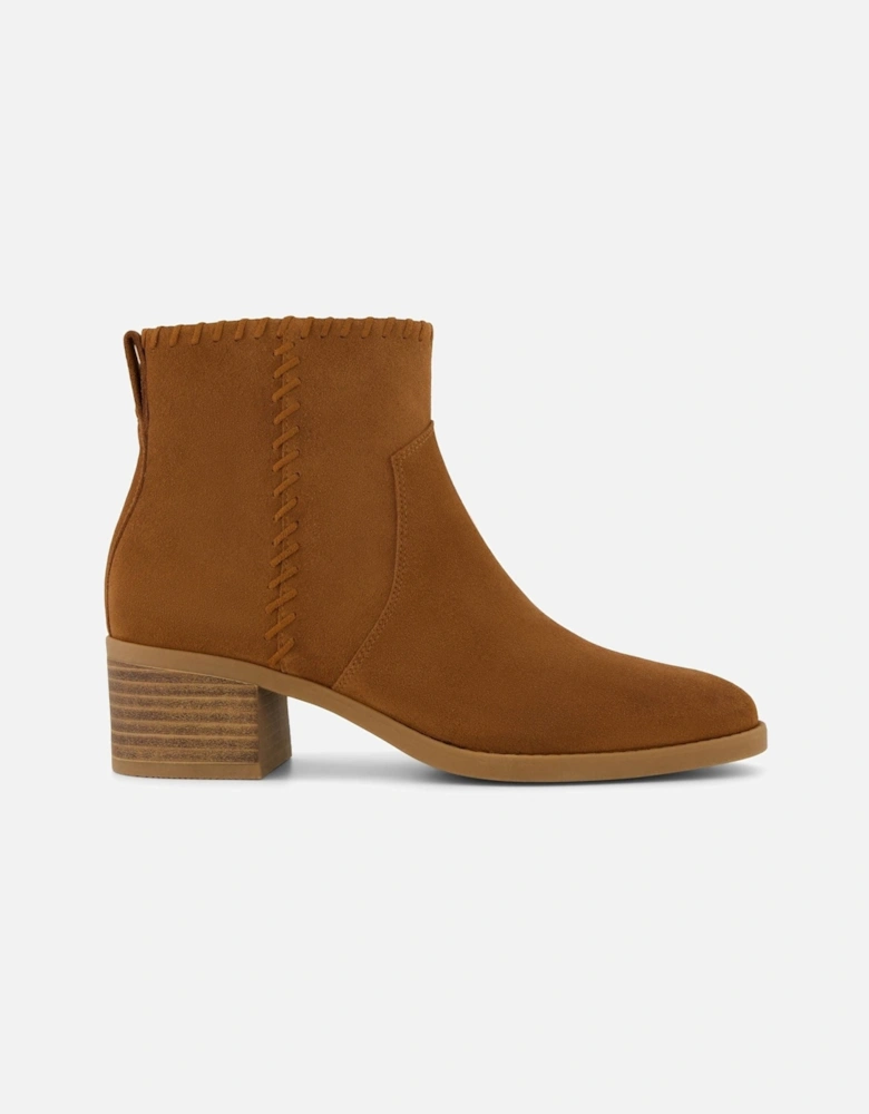 Delilah Heeled Suede Women's Tan Heeled Ankle Boots
