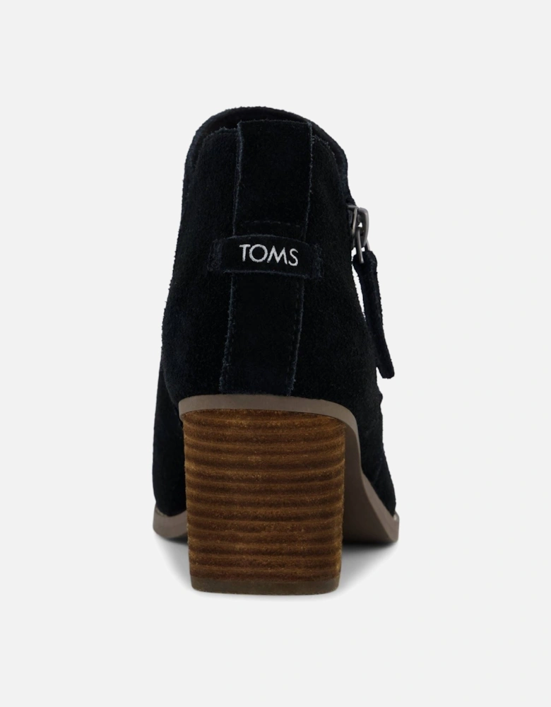 Goldie Textile Women's Black Heeled Ankle Boots