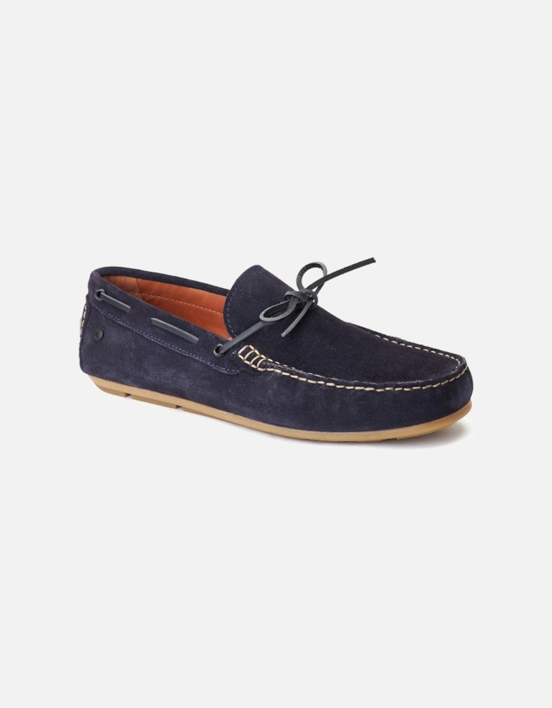 London Brooks Leather Men's Navy Standard Loafers