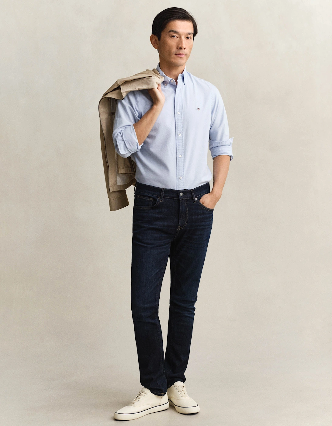 Gant Men's Navy Slim Fit Jeans - 962 Dark Blue Broken In - Size: 34/34