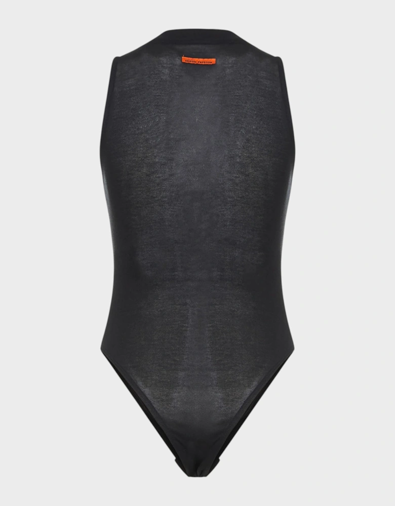 Bodysuit Logo Embroidery Black