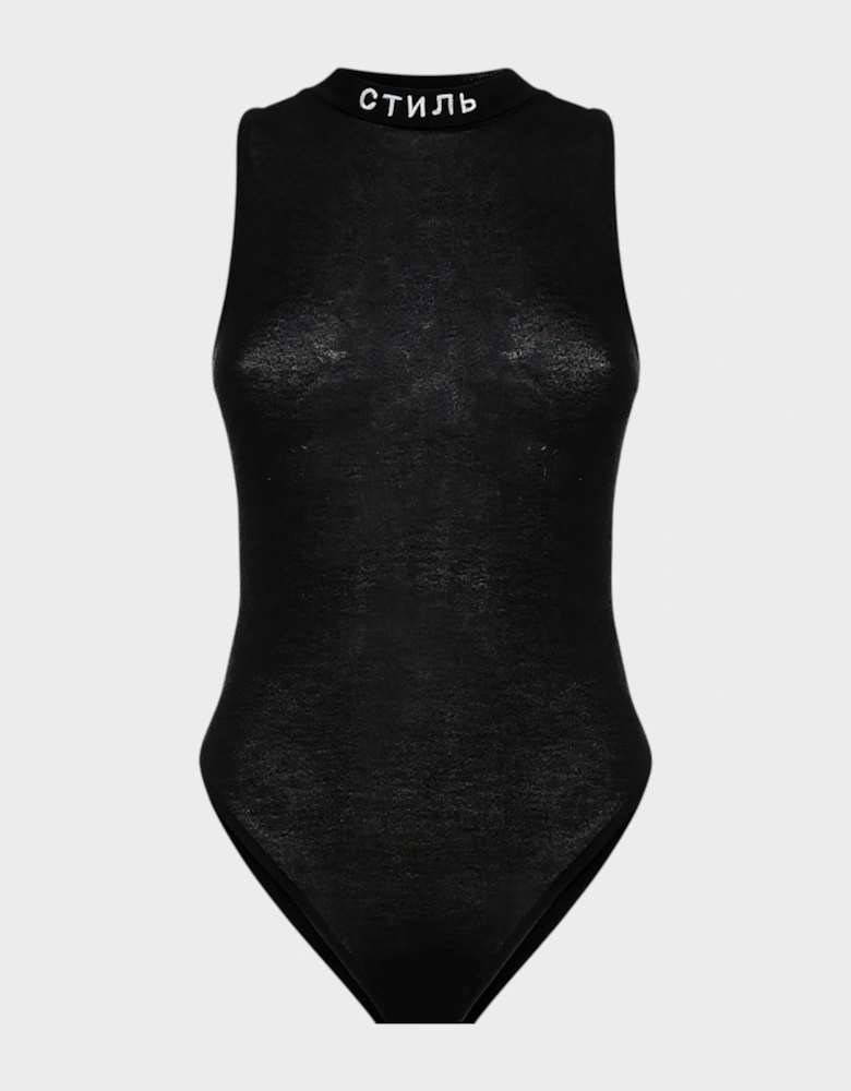 Bodysuit Logo Embroidery Black