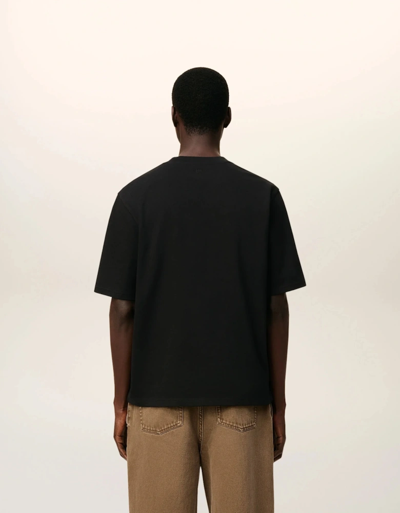 Black Cotton Ami De Coeur T-Shirt - Black