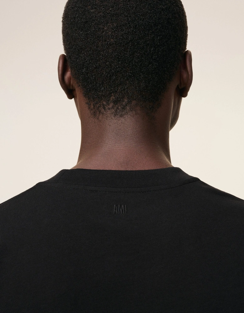 Black Cotton Ami De Coeur T-Shirt - Black