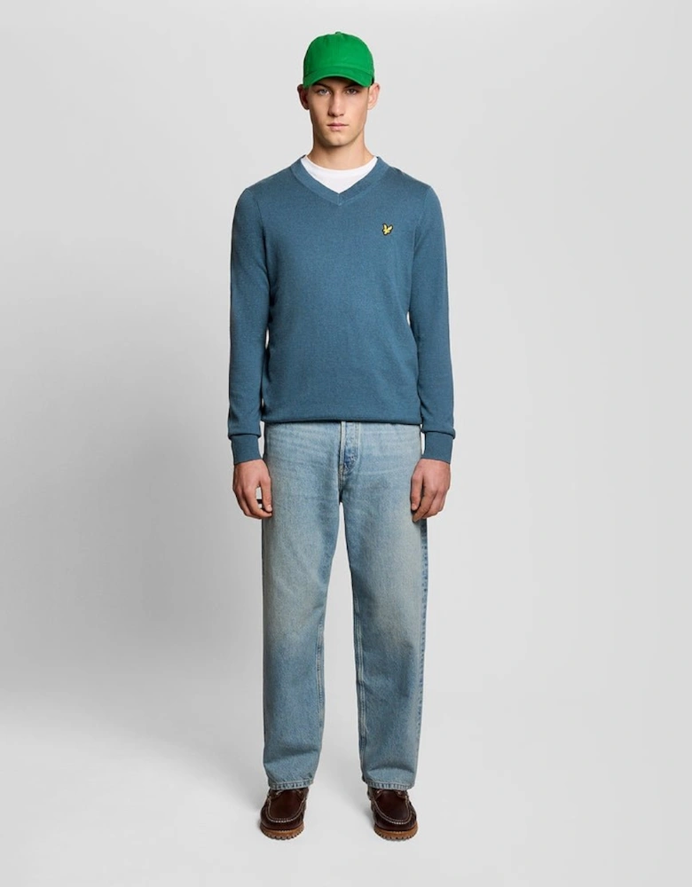 Cotton Merino V Neck Jumper