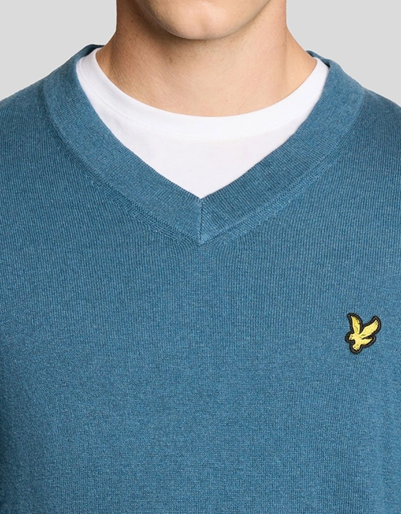 Cotton Merino V Neck Jumper
