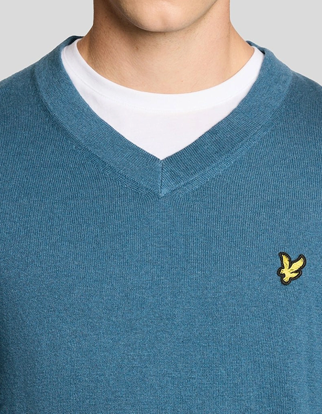 Cotton Merino V Neck Jumper