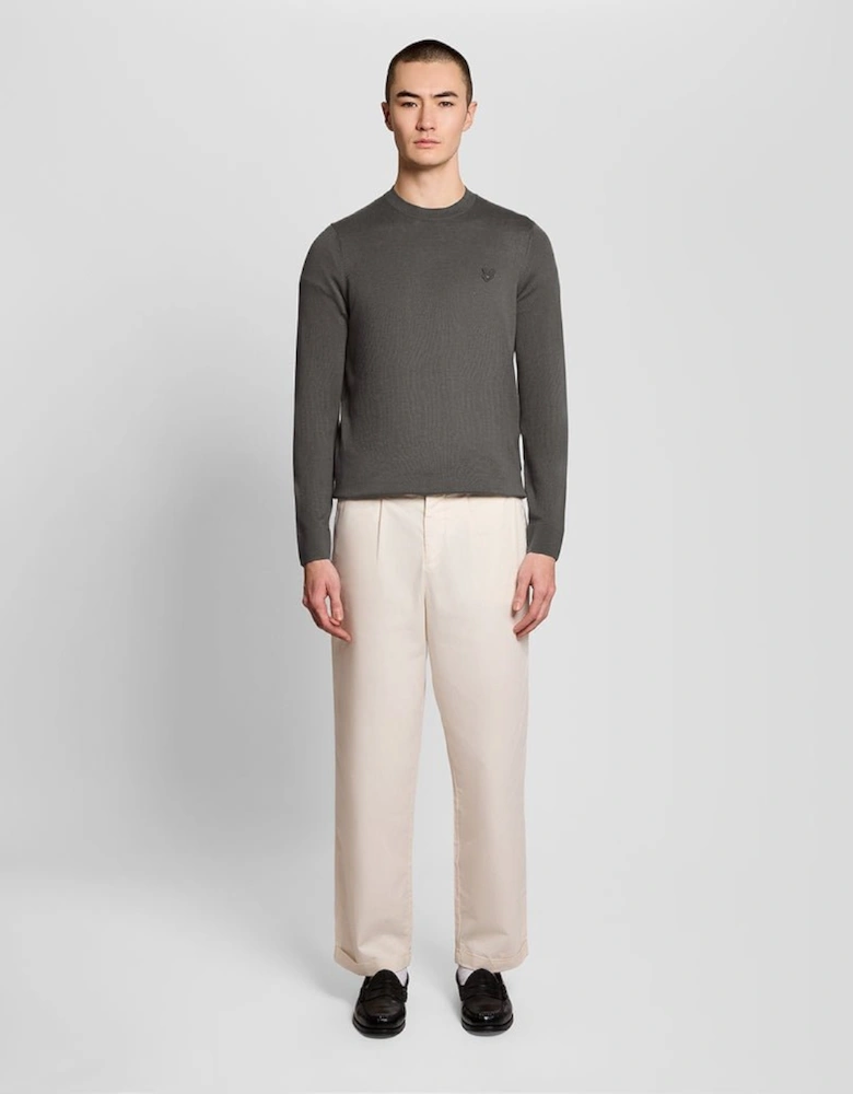 Superfine Cotton Crew Neck Jumper