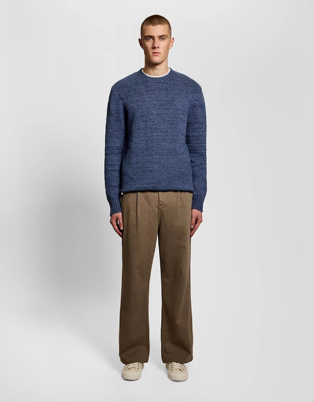 Knitted Marl Crew Neck Jumper